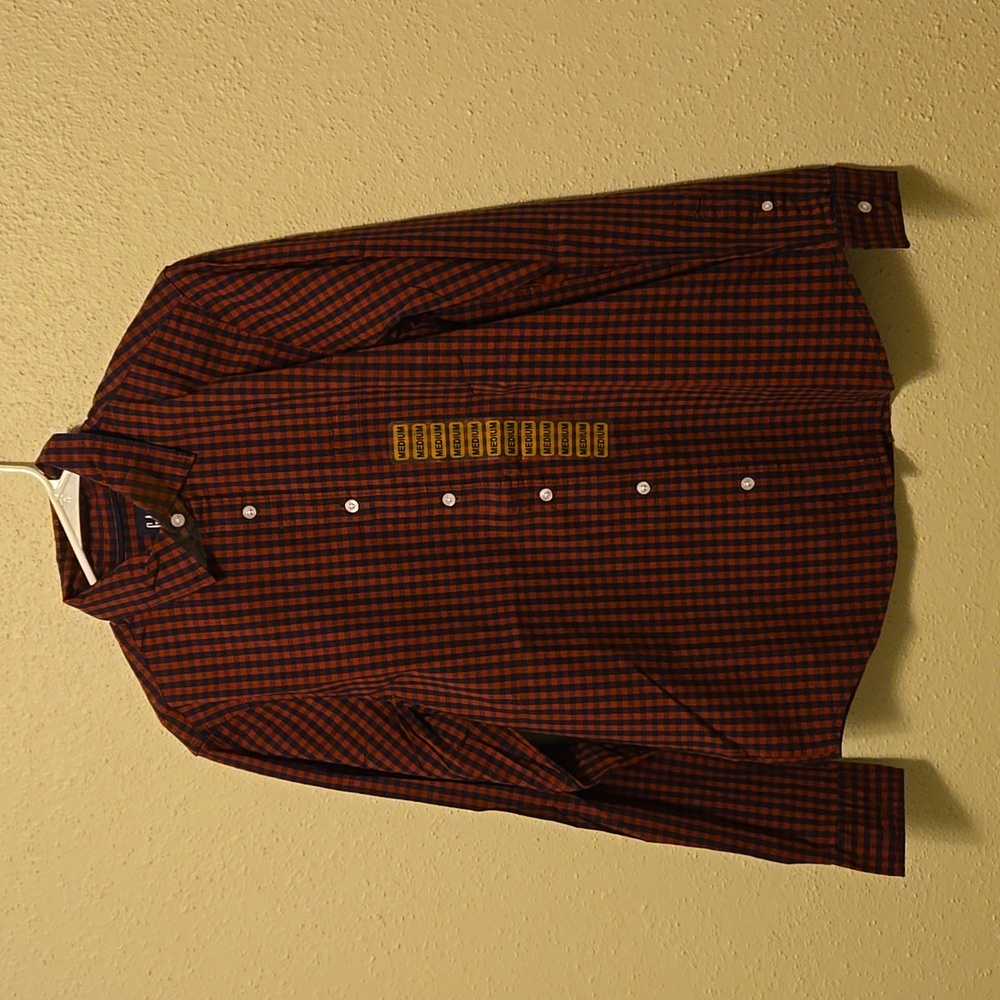 NWT GAP red & blue button up shirt medium
